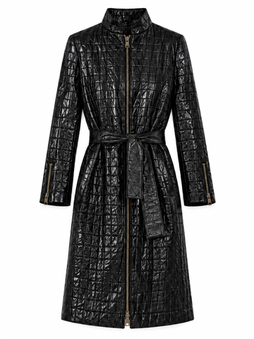 NEW Yves Saint Laurent Rive Gauche 2006 Stefano Pilati Black Jacquard Belted Zip